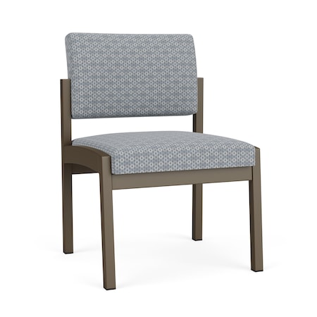Lenox Steel Armless Guest Chair Metal Frame, Bronze, RS Fog Upholstery